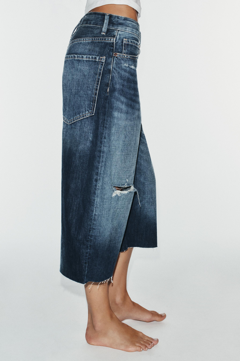 ДЖИНСОВЫЕ ШОРТЫ-БЕРМУДЫ BAGGY TRF — ZARA