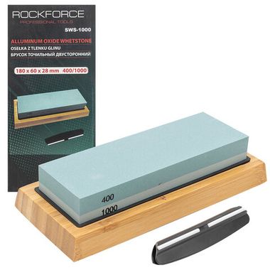 Брусок точильный двусторонний(180х60х28мм,Р400/Р1000) RockForce##Rock FORCE RF-SWS-1000