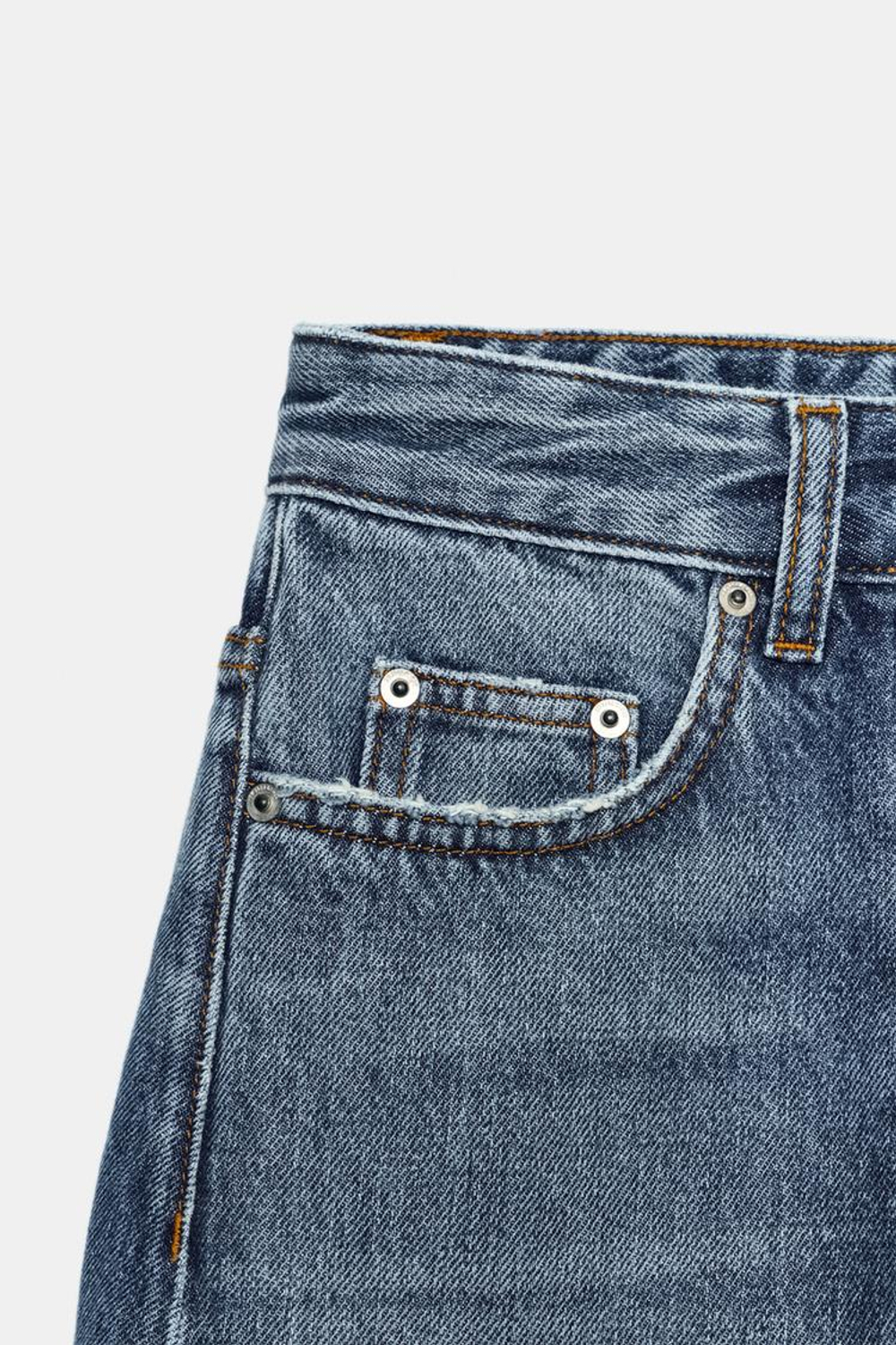 ZARA ДЖИНСЫ BALLOON ANKLE-LENGTH СО СРЕДНЕЙ ПОСАДКОЙ И ЦВЕТОЧНЫМ ПРИНТОМ — ZW COLLECTION, СИНИЙ