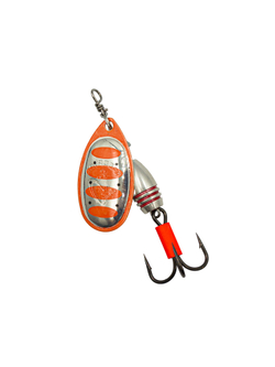 Блесна вращающаяся Savage Gear Rotex Spinner №3 цвет 04 Fluo Orange Silver вес 8 г для ловли окуня, голавля, язя, жереха и щуки