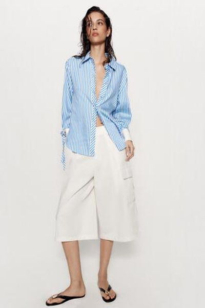 РУБАШКА В ПОЛОСКУ С ЗАВЯЗКАМИ — ZARA