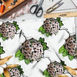 Ткань мембрана крупыне белые бутоны