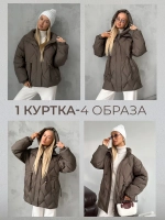 Куртка зимняя с капюшоном удлиненная