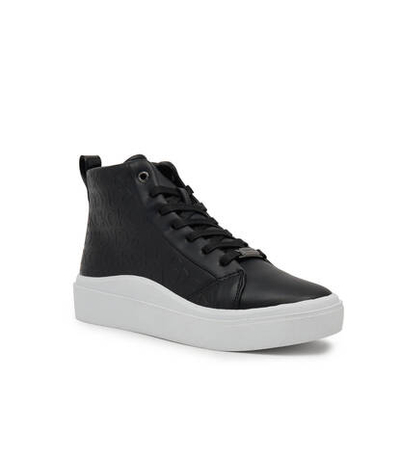 Кожаные кроссовки cupsole wave high top Calvin Klein - черный(HW0HW01330)