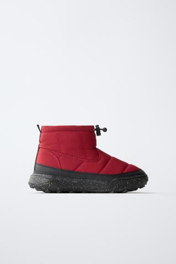 ZARA СТЕГАНЫЕ БОТИНКИ, КРАСНЫЙ