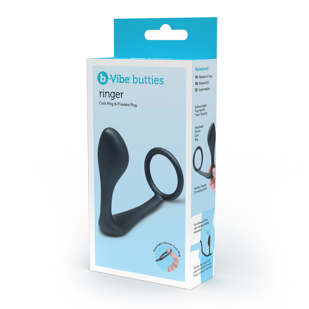 b-Vibe RINGER COCK RING & PLUG - Анальный плаг с кольцом