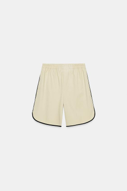 ZARA ШОРТЫ С КОНТРАСТНОЙ ОТДЕЛКОЙ — ZW COLLECTION, СЕРО-ДЫМЧАТЫЙ
