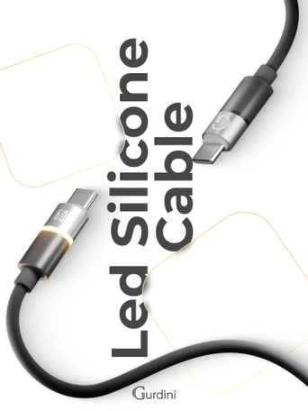 Кабель Type-C to Type-C Gurdini Silicone Data Cable 20V/3A 60W 1m (LED) черный
