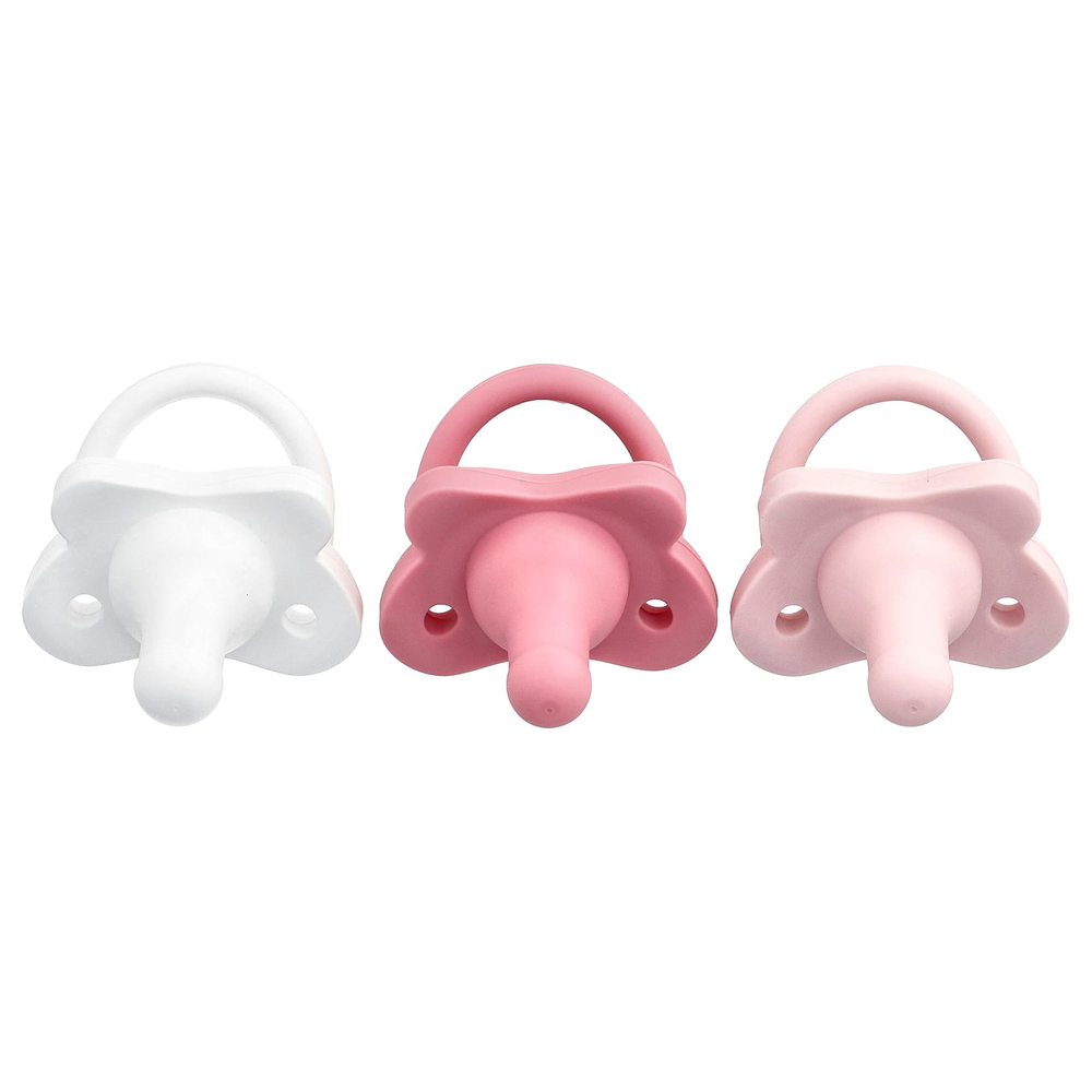Dr. Brown's, HappyPaci™, соска, для детей 0–6 месяцев, розовая, светло-розовый и белый, 3 шт.