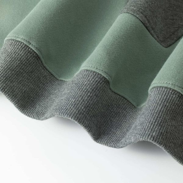 Худи HTF Three Color Block серый / зеленый - фото 6