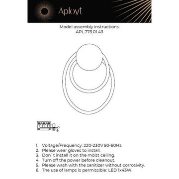 Светильник настенный (Бра) LED 43W 3000K APL.773.01.43 чёрный Sindrillon Aployt