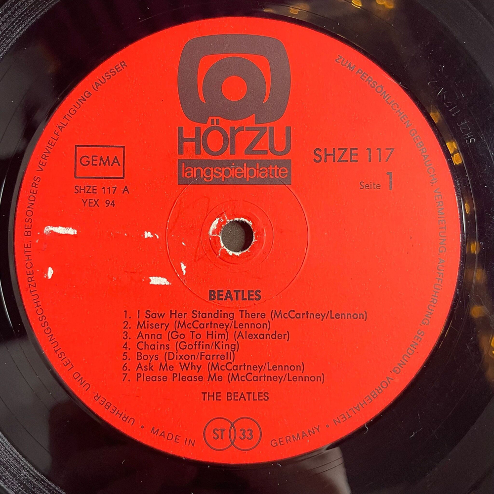 Винтажная виниловая пластинка LP Die Beatles Please Please Me Und Andere Knuller (Germany 1973)