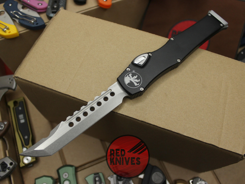 Нож Microtech Halo 6 H/E - черная рукоять, клинок сатин