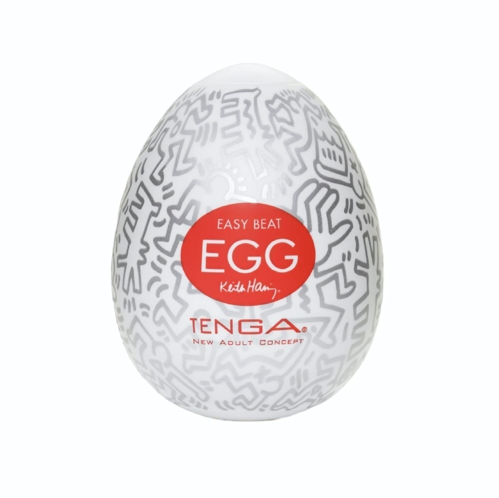 Мастурбатор-яйцо Keith Haring EGG PARTY (Цвет: белый)