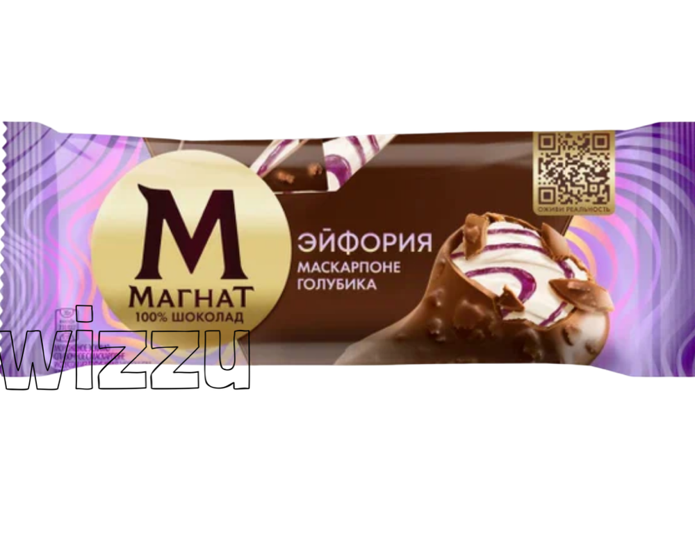 Мороженое Магнат Эйфория Маскарпоне голубика эскимо в шок 65г
