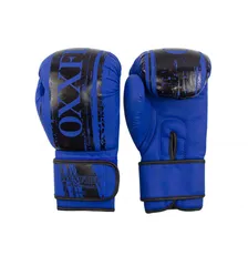Боксерские перчатки OXXFIRE Muay Thai PRO, PVC,  синий/черный