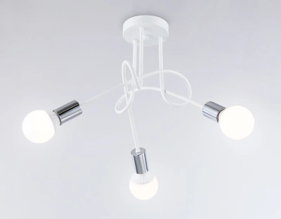 Потолочный светильник в стиле лофт TR80414/3 WH/CH белый/хром E27/3 max 60W D670*370