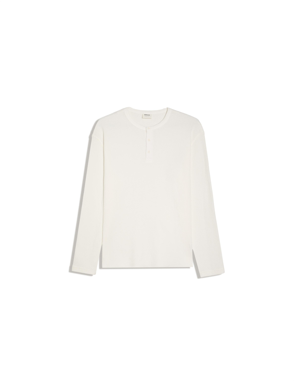 Мужской лонгслив-хенли slim fit - BERSHKA