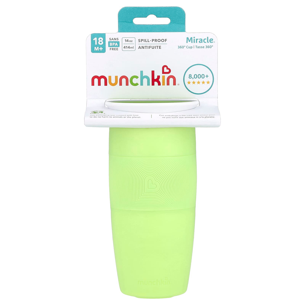 Munchkin, Miracle® 360 ° Cup, от 18 месяцев, светло-зеленый, 414 мл (14 унций)