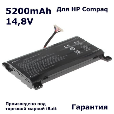 Аккумулятор iBatt 5200mAh для HP Omen 17-an000 (HSTNN-LB8A, TPN-Q195) 12 pin
