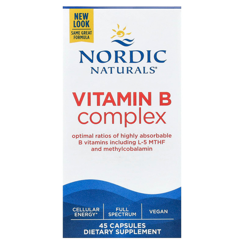 Nordic Naturals, Комплекс витаминов группы B, 45 капсул