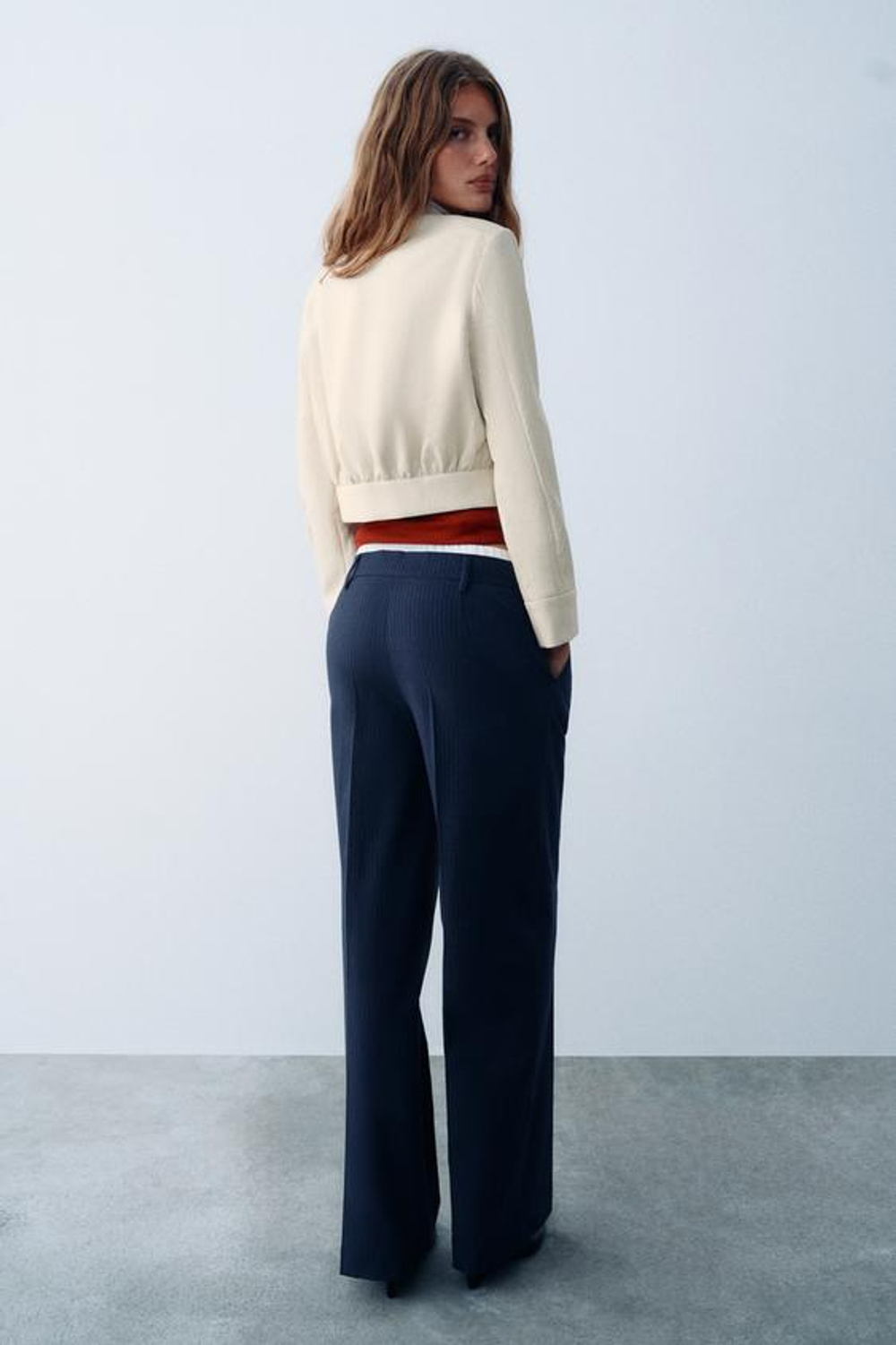 ZARA ШИРОКИЕ БРЮКИ С ДВОЙНЫМ ПОЯСОМ, ПОЛОСКИ