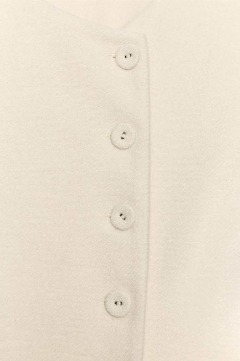 ZARA ФЕТРОВЫЙ ЖИЛЕТ, ЭКРЮ