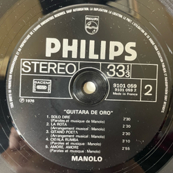 Винтажная виниловая пластинка LP Испанский Гитарист Manolo Manolo Sanlucar Guitara De Oro (Франция 1982)
