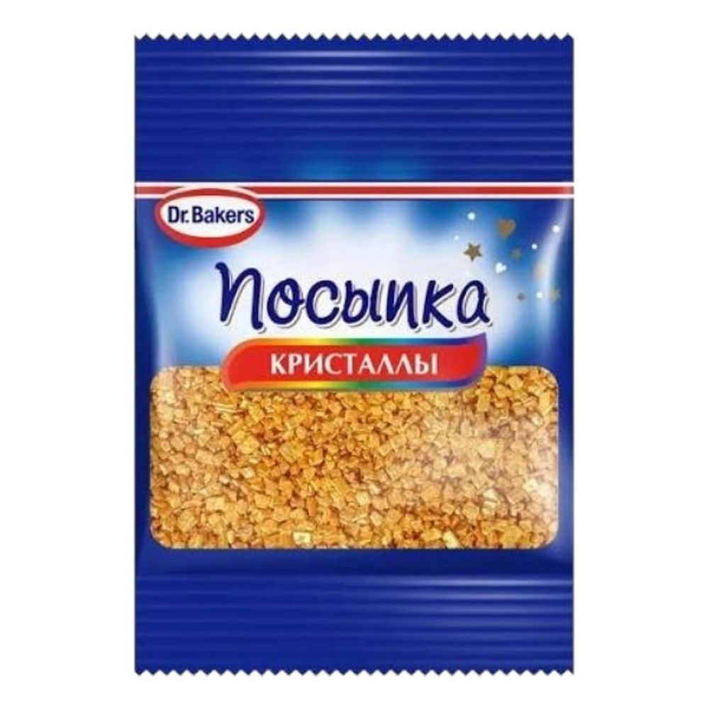 Посыпка Dr Bakers Кристаллы золото 10г