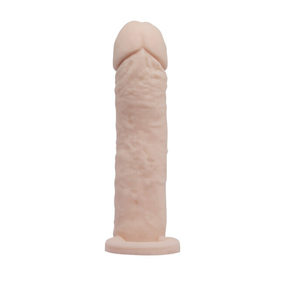 Удлиняющая насадка на пенис с фиксирующим кольцом Penis Sleeve Medium (Цвет: телесный)