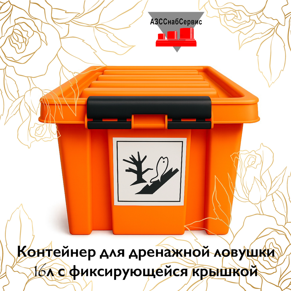 Контейнер для дренажной ловушки 16л с фиксирующейся крышкой