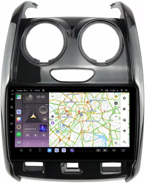 Магнитола для Renault Duster 2015-2020, Lada Largus 2021+ - Kuberg QLed, Android 13, Быстрейшая, CarPlay, SIM-слот