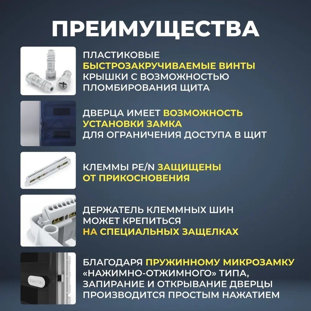 IEK TEKFOR Корпус пласт. ЩРВ-П-24 IP41 черн. прозр. дверь