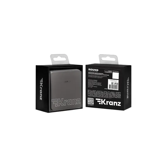Переключатель проходной одноклавишный с подсветкой KRANZ Miele Round Титан KR-78-0716-2