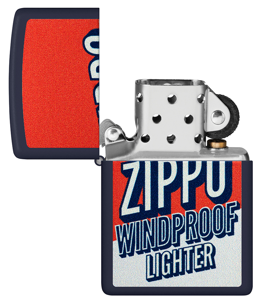 Зажигалка ZIPPO Color Block Design с покрытием Navy Matte, латунь/сталь, синяя, 38x13x57 мм, шт