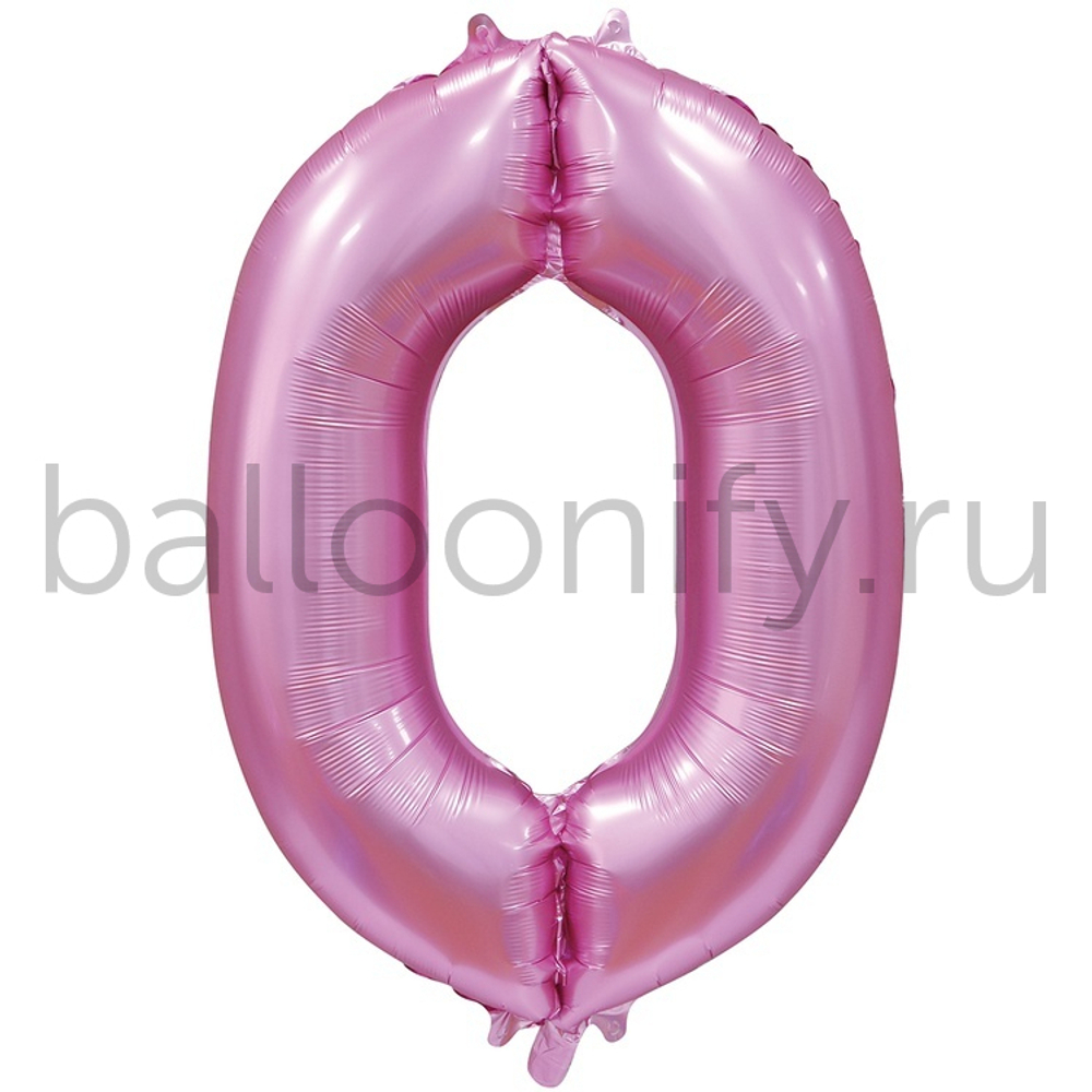 Шар ЦИФРА 0 Сатин Pink 40" 102 см