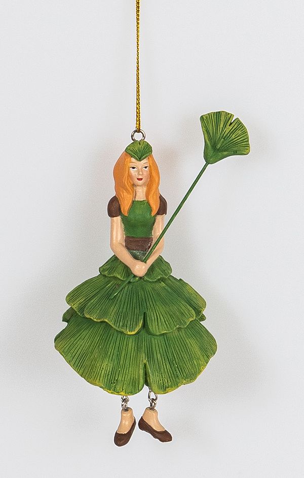Фигурка декоративная Fiebiger Floristik: Blumenmädchen (цветочная фея) Гинкго l=11 см