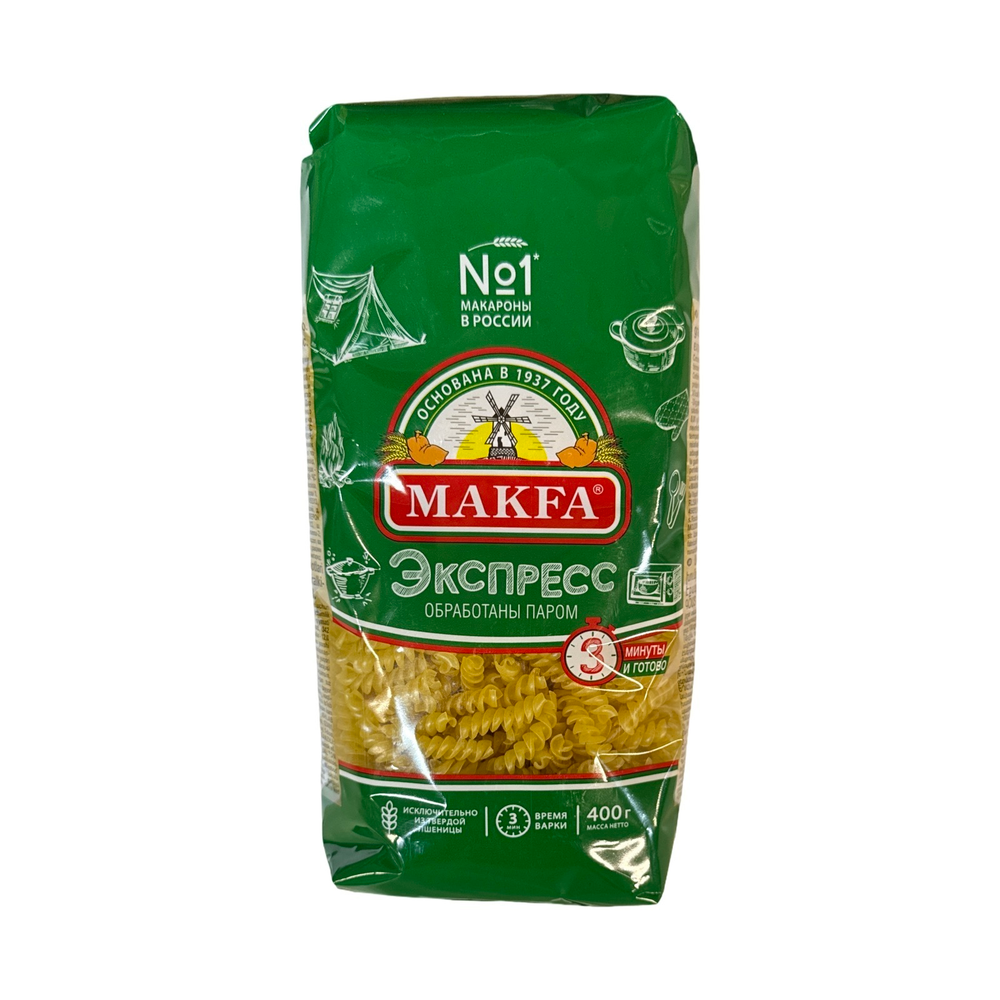Макароны Спиральки-Экспресс Макфа А в/с 0,4