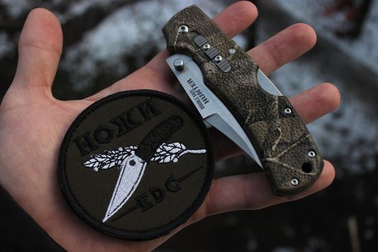 Складной нож Cold Steel 23JD Double Safe Hunter c клинком из стали 8Cr13MoV, рукоять GRN
