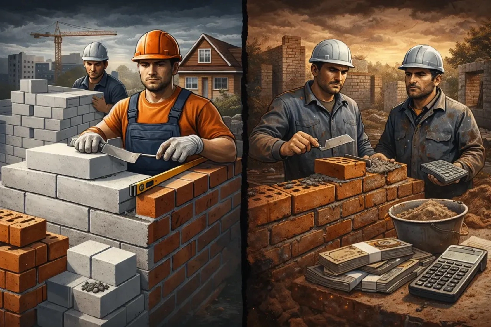 Кладка газоблока и лицевого кирпича: почему цена «под ключ» часто оказывается ниже, чем наём «экономичной» бригады?