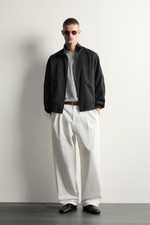 БОМБЕР СВОБОДНОГО КРОЯ ПОД ЗАМШУ — ZARA