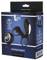 Черная насадка на пенис с вибрацией HYPERION REMOTE - 10 см. (Цвет: черный)