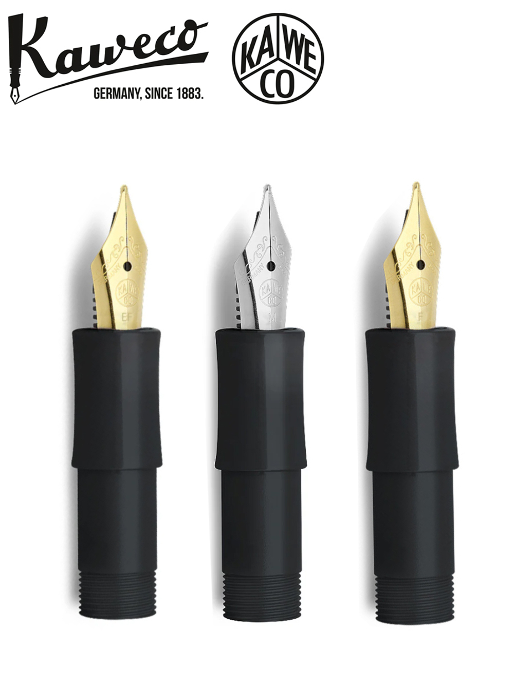 Перо с секцией захвата для ручек Kaweco Classic Sport EF 0.5мм черный золотой (10001050)