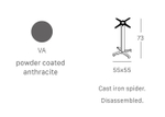 Стол ламинированный обеденный Scab Design Cross, антрацит, состаренный дуб тортора