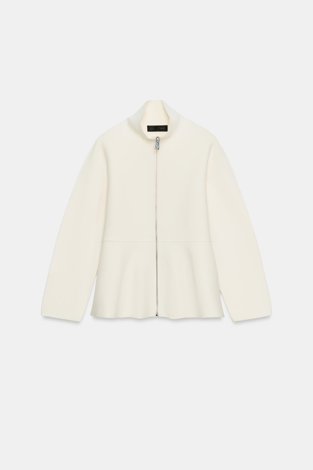 ТРИКОТАЖНЫЙ КАРДИГАН С БАСКОЙ И МОЛНИЕЙ — ZARA