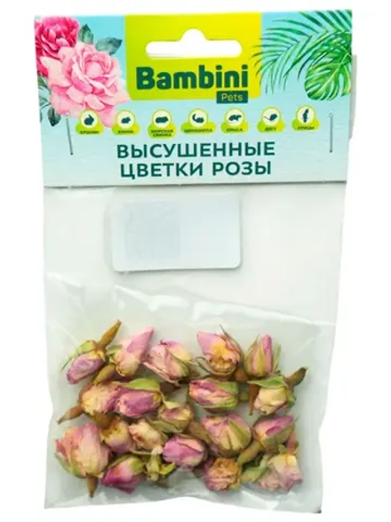 BAMBINI PETS Лакомство высушенные цветы розы для грызунов и кроликов, 0,01 кг