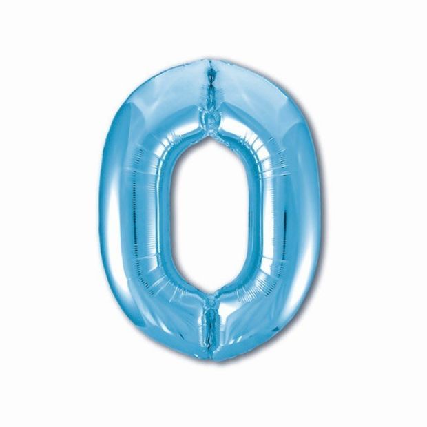 Agura Шар (40''/102 см) Цифра, 0 Slim, Голубой (БГ-60)