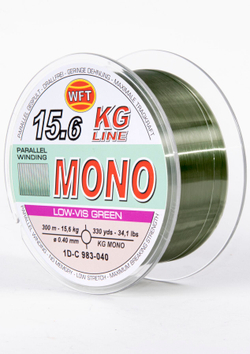 Леска монофильная WFT KG MONO Green 300 м, 0,40 мм
