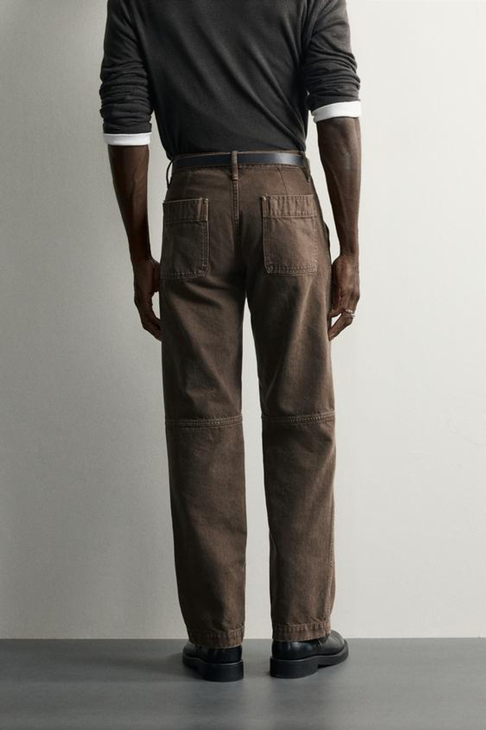 ZARA ДЖИНСЫ STRAIGHT FIT С КАРМАНАМИ 2026 TANAKA NY TYO LTD.©, КОРИЧНЕВЫЙ