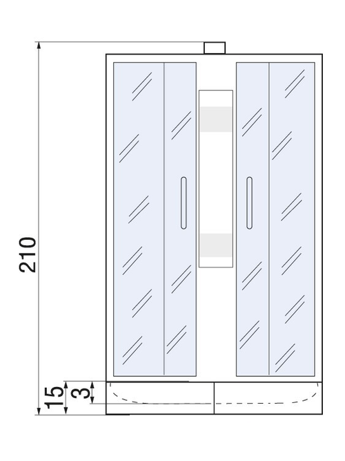 Душевая кабина RIVER NARA LIGHT Б/К 80/15 МТ 80x80x210 10000001669 Универсальная Четверть круга